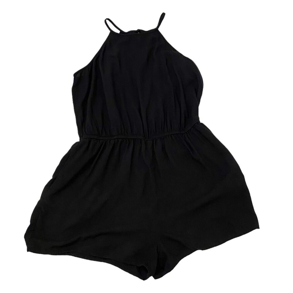 Women's RO Black Halter Romper Size Large Summer Coastal Comfy Vacation Resort